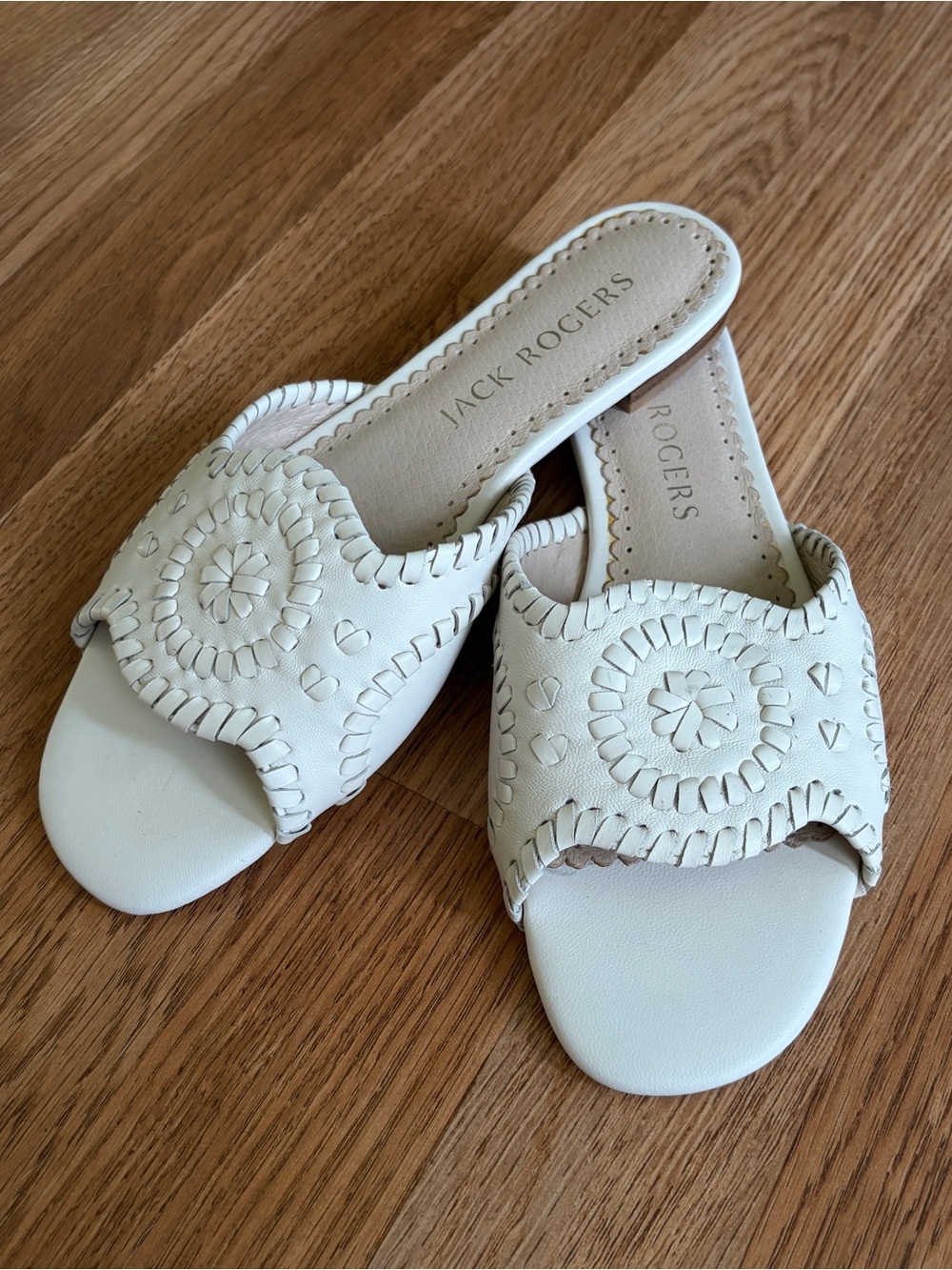 Jack Rogers White Leather Sandals